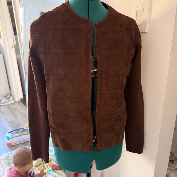 Cable & Gauge Jackets & Blazers - Cable & Gauge Rich Brown suede Leather Jacket